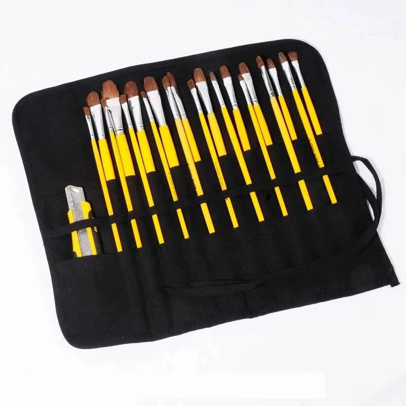 22-Slot Roll-Up Brush &amp; Pen Storage Bag