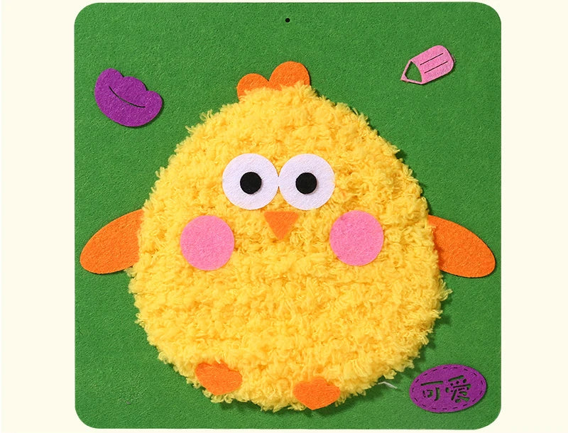 Cartoon Animal Punch Needle Kit – Pig, Rabbit, Bear