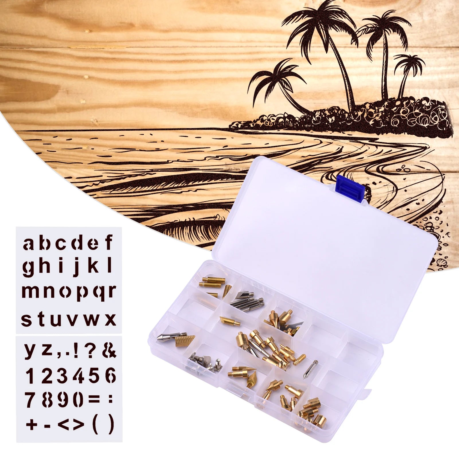 57pcs Wood Burning Tips Set – Pyrography Tool Kit with Storage Box
