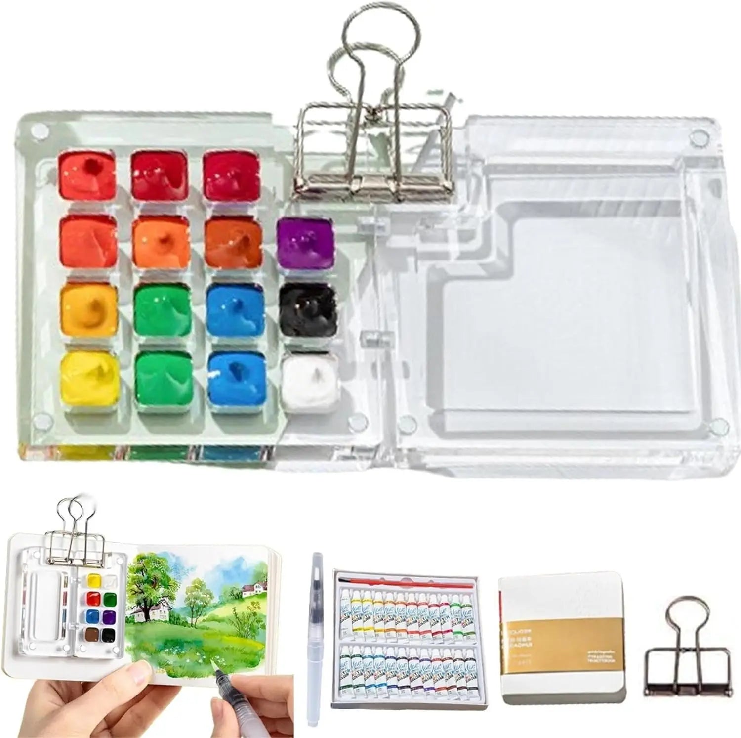 Pocketartist Mini Watercolor Travel Set – Portable Paint Palette
