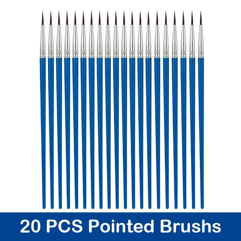 Nylon Hair Paint Brush Set – 10/20/50pcs for Acrylic, Oil &amp; Watercolor
