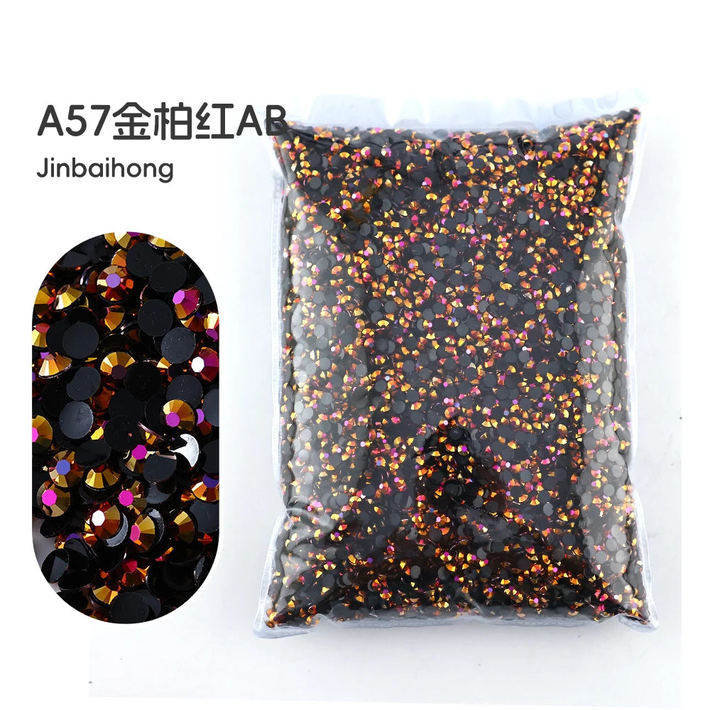 2MM 3MM 4MM 5MM 6MM Jelly AB Resin Cold fixation  Rhinestones Flat Back Suitable for making diamond water bottles
