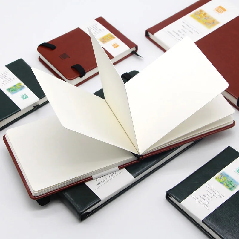 Baohong Watercolor Travel Book – 300gsm, Linen Leather-Bound