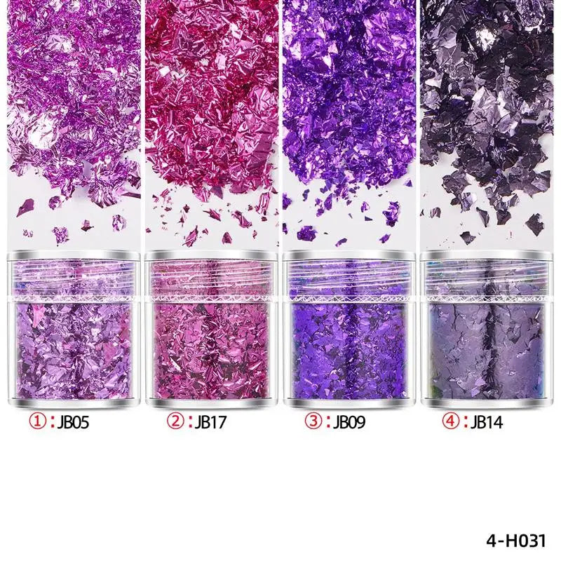 4-Bottle Gold Leaf Flakes &amp; Glitter Set