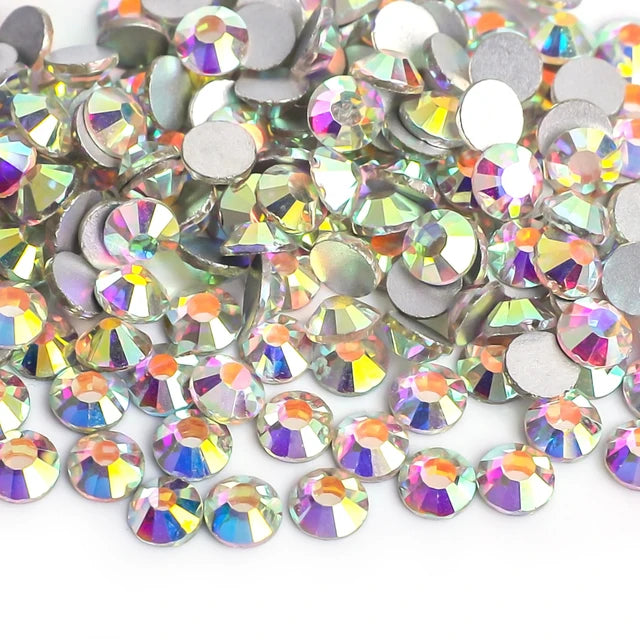 Super Glitter Crystal AB Non Hot Fix Rhinestones SS3-SS50 FlatBack Strass Sewing&Fabric Garment Nail Art Rhinestones Decorations