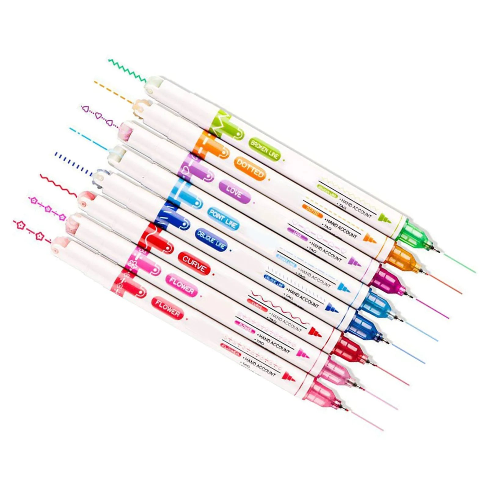 8-Color Double-Ended Marking Pens – Quick-Dry Highlighters (2 Sets)