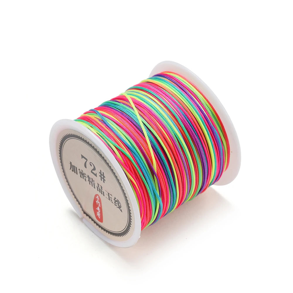 50M Nylon Chinese Knot Cord – 0.8mm Braided String for DIY Jewelry &amp; Tassels