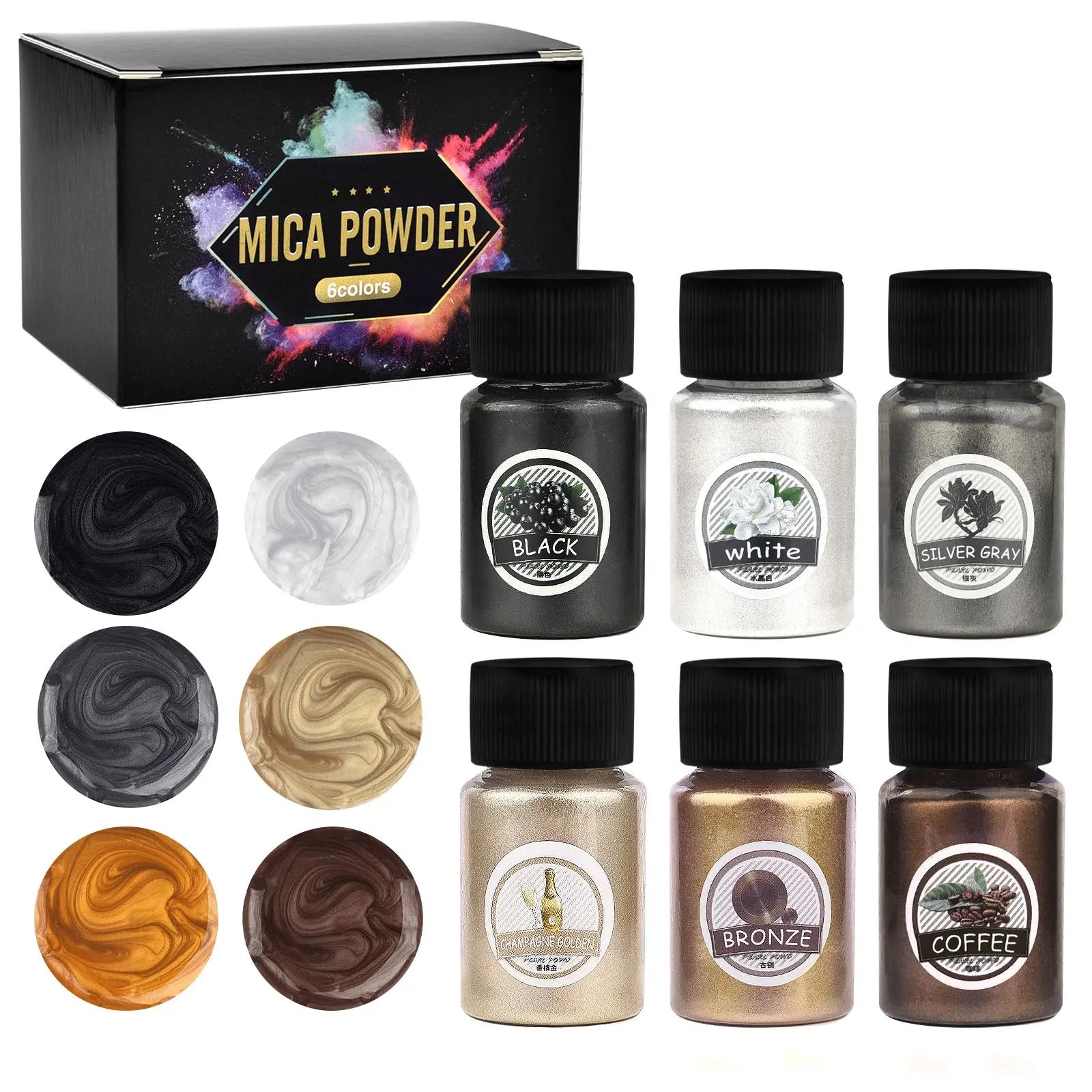 6-Color Pearl Powder Pigment Set for Resin