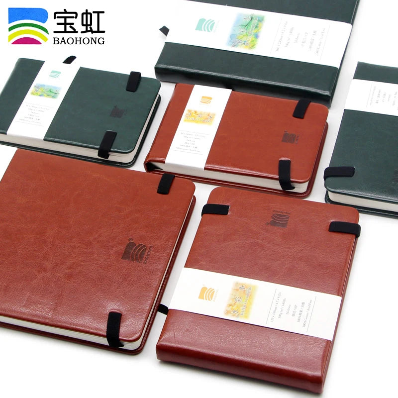 Baohong Watercolor Travel Book – 300gsm, Linen Leather-Bound