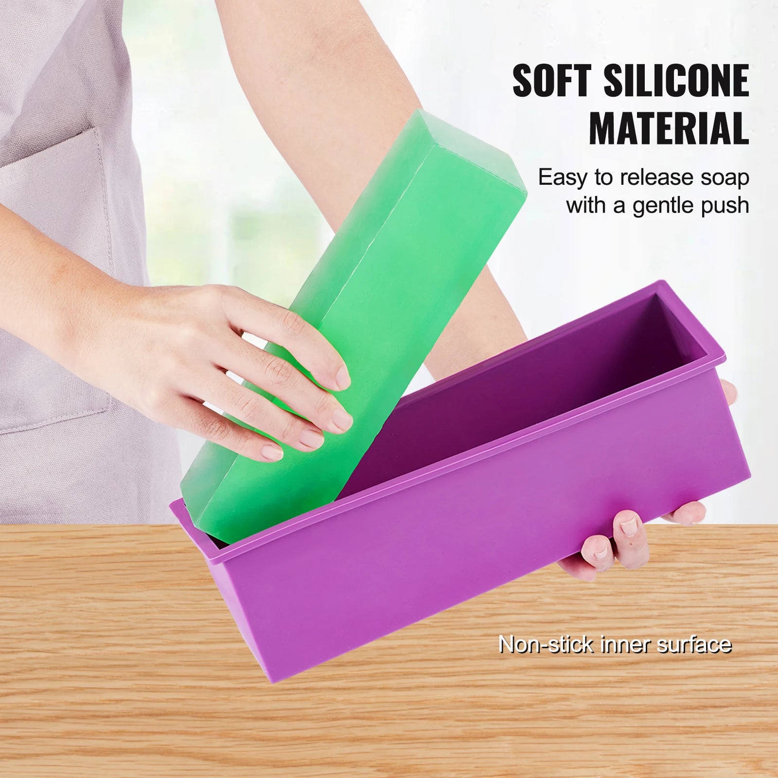 SucceBuy Soap Making Kit – Bamboo Box, Silicone Mold &amp; Stainless Steel Cutters