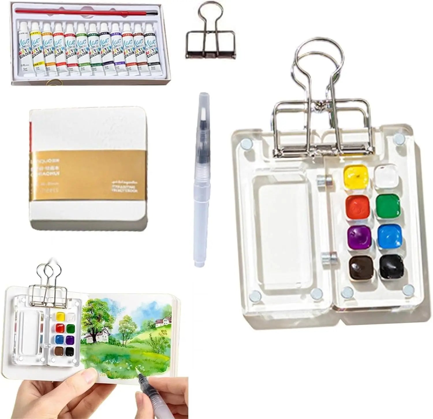 Pocketartist Mini Watercolor Travel Set – Portable Paint Palette