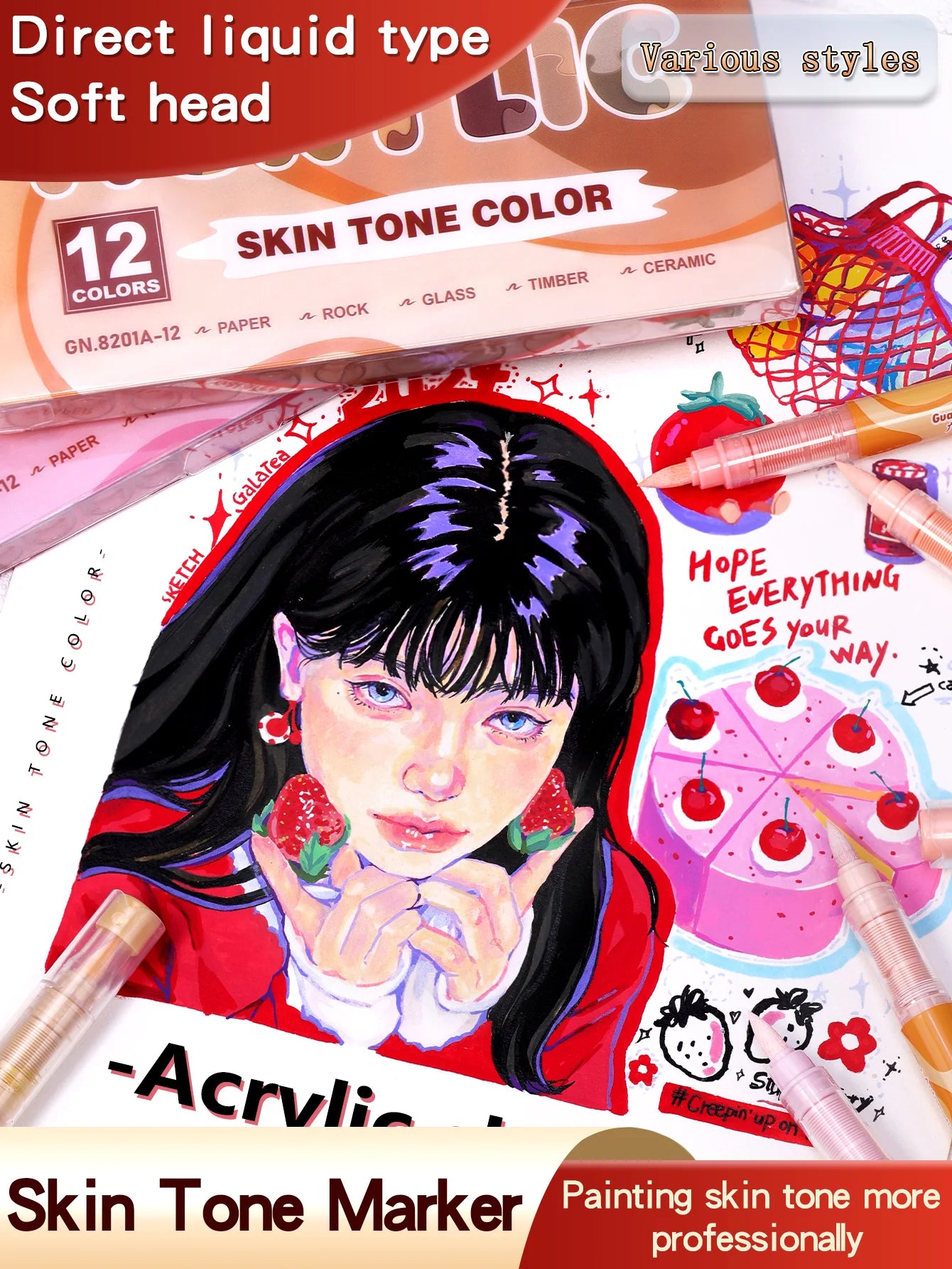 GuangNa Acrylic Paint Markers 12-72 Colors Set