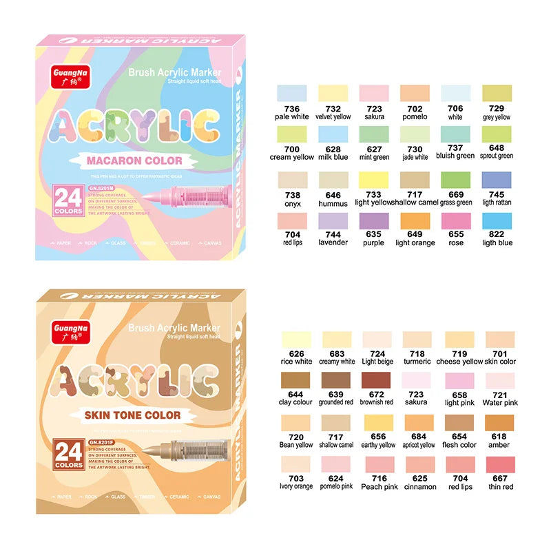 GuangNa Acrylic Paint Markers 12-72 Colors Set
