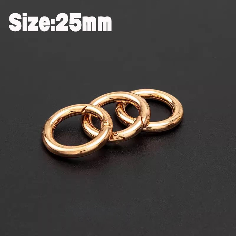 Stainless Steel O Ring Spring Clasps Open Round Carabiner Snap Hook Keychain Bag Clips DIY Jewelry Bags Accessories