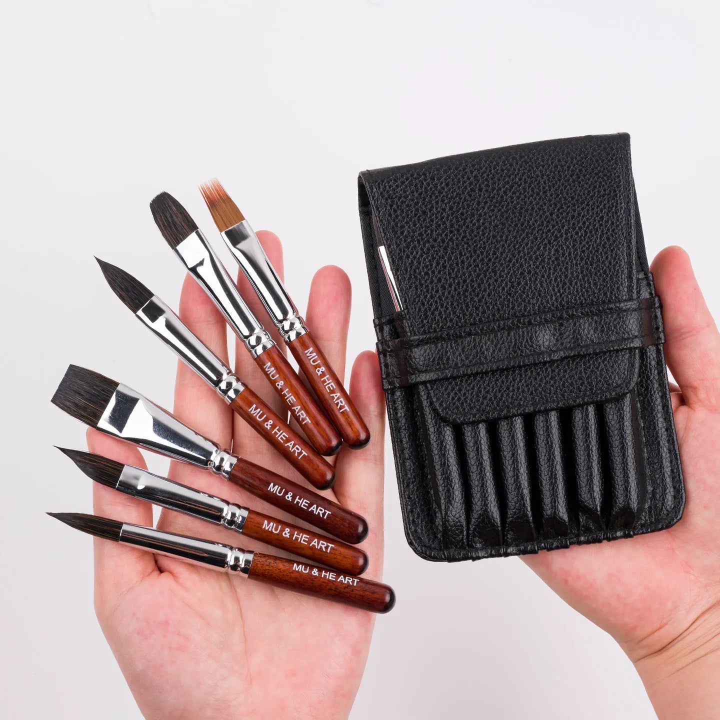 Mini Watercolor Artist Brush Set with PU Pouch