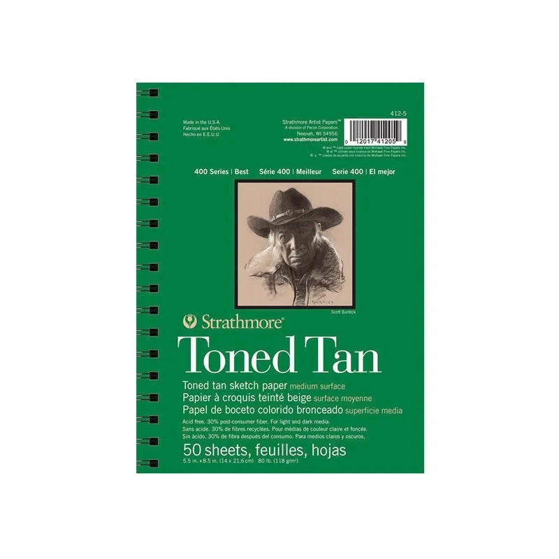 Strathmore 400 Toned Sketchbook – Warm Brown &amp; Cold Gray, 300gsm