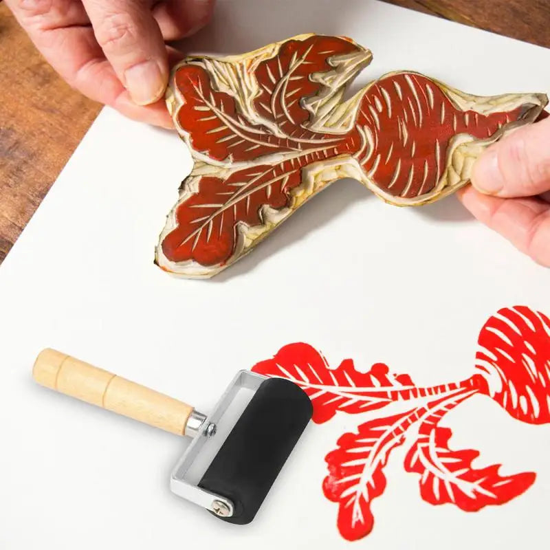 Professional Rubber Brayer – Ink &amp; Paint Roller for Printmaking &amp; Crafts