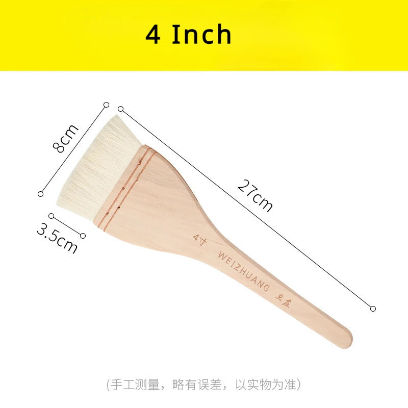 Flat Paddle Paint Brush with Long Handle (1–4 Inch)