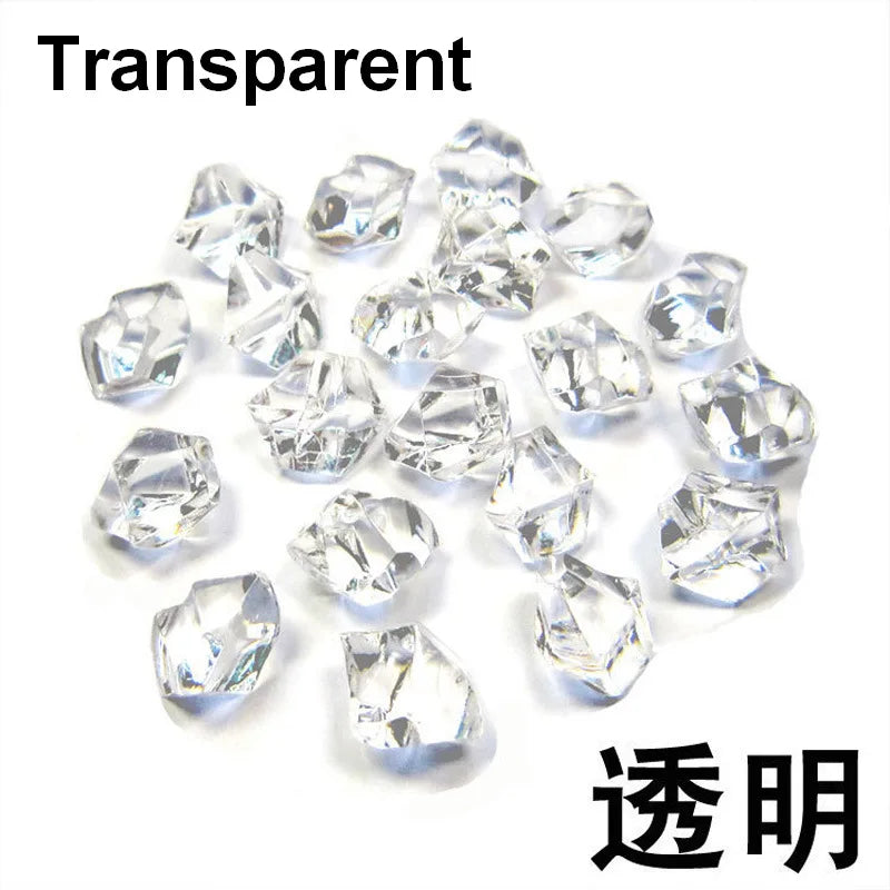 200pcs 6x9mm Acrylic Stone Fake Ice Rocks Crystal Gem Stones Vase Filler DIY Decor for Fish Tank Home Decoration Crushed Diamond