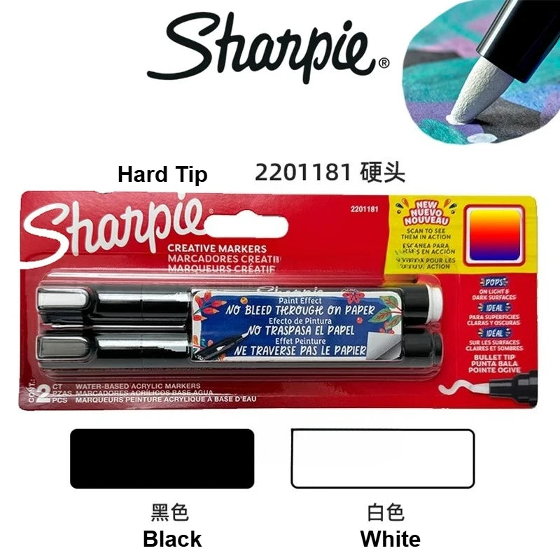 Sharpie Creative Markers, 2/5pcs Water-Based Acrylic Pen Arts & Crafts Works on Paper, Metal, Wood, Ceramic, Glass, Rock, Canvas