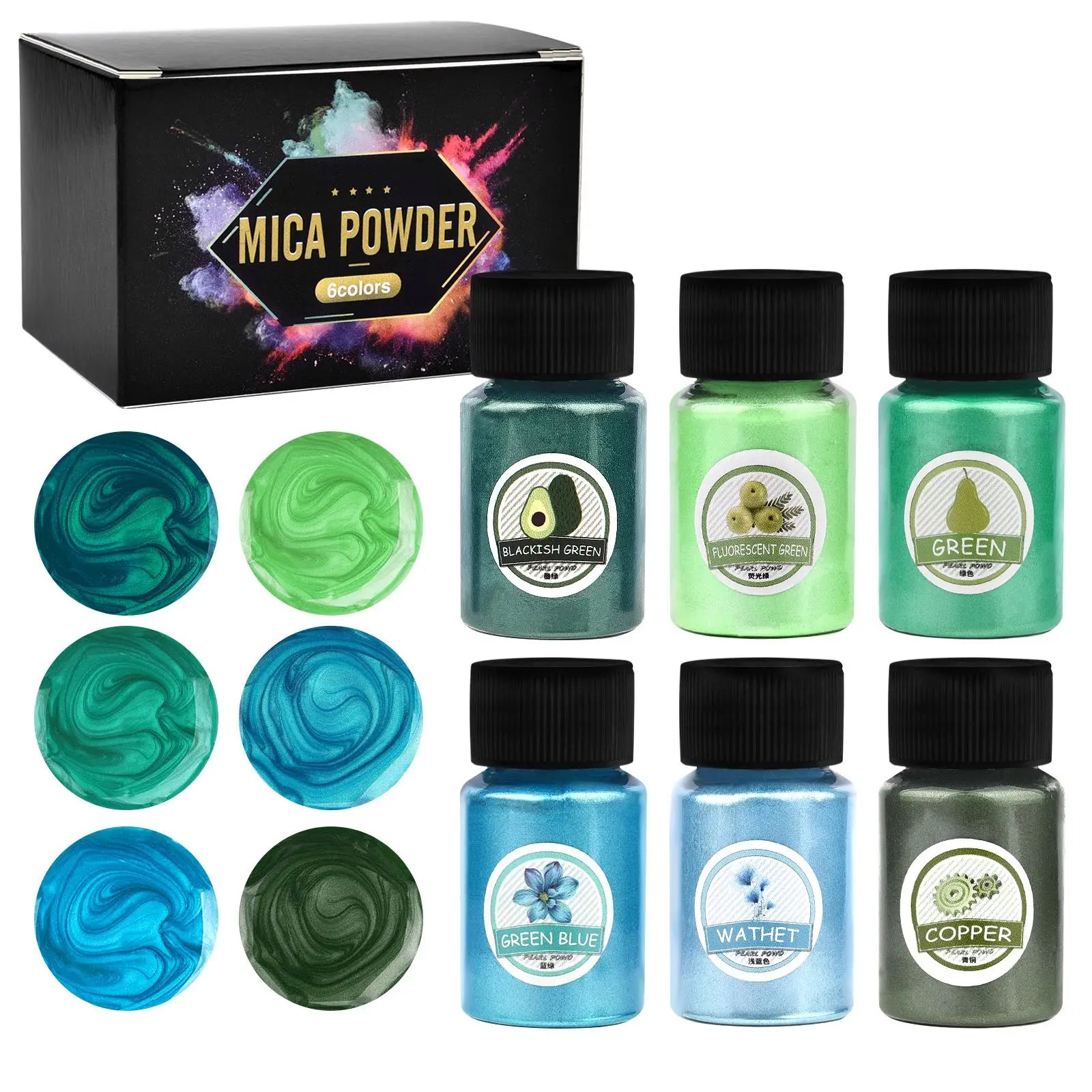 6-Color Pearl Powder Pigment Set for Resin