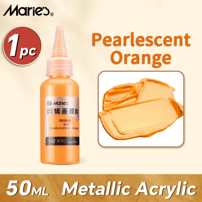 Marie's Metallic Acrylic Paint – 50ml Pearlescent Bottle