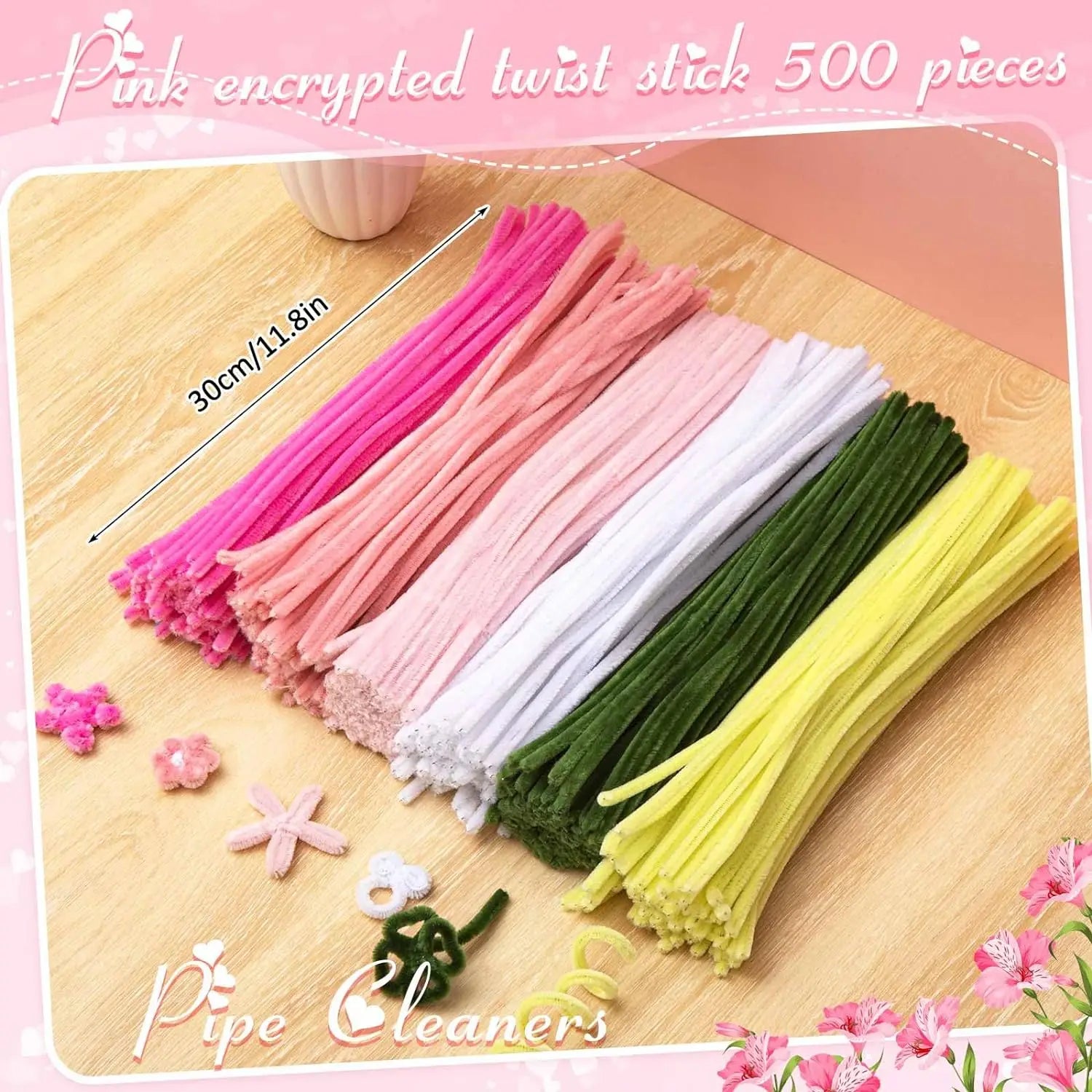 500/600pcs Chenille Stem Pipe Cleaners – 12 Inch