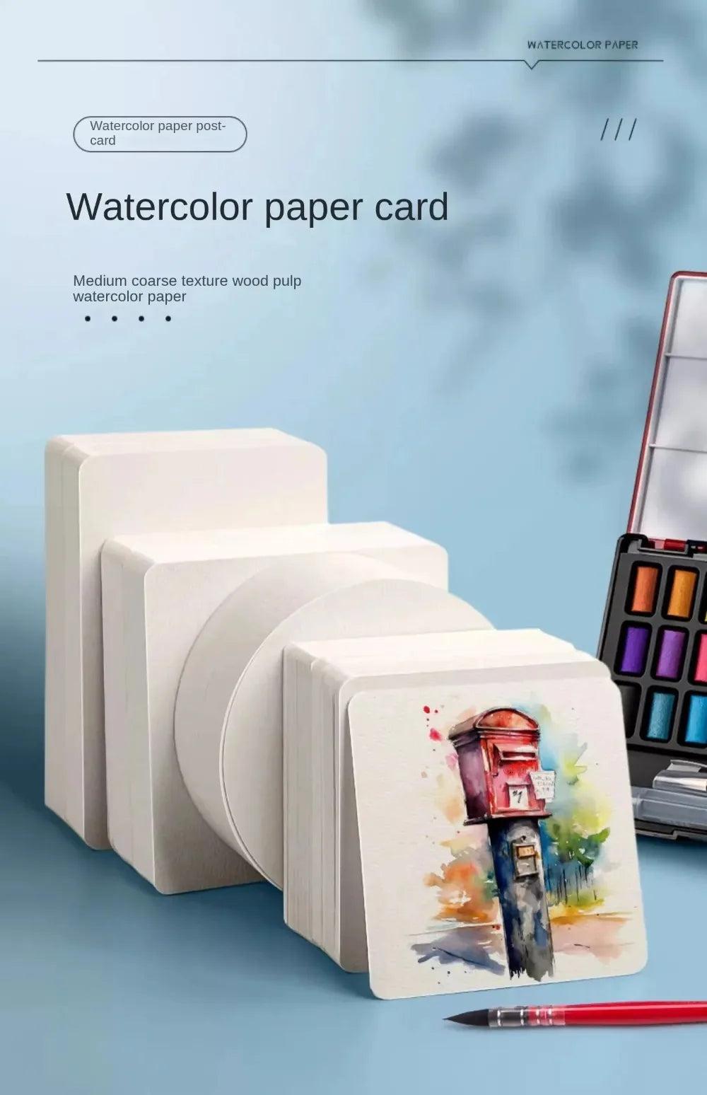 50pcs Blank Watercolor Paper Cards