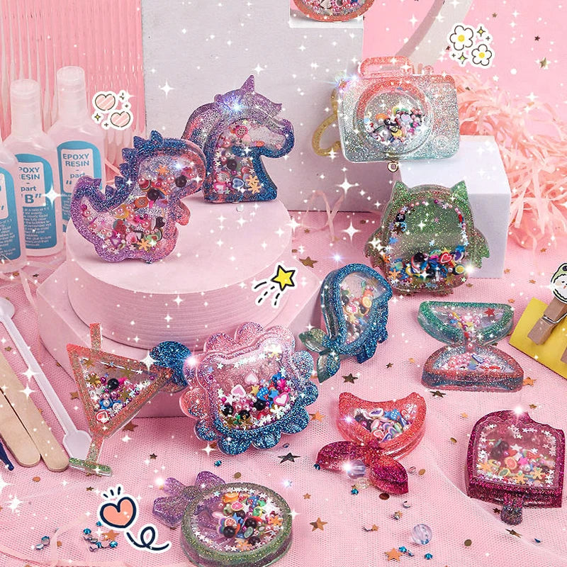 DIY Crystal Glue Keychain Craft Set for Girls