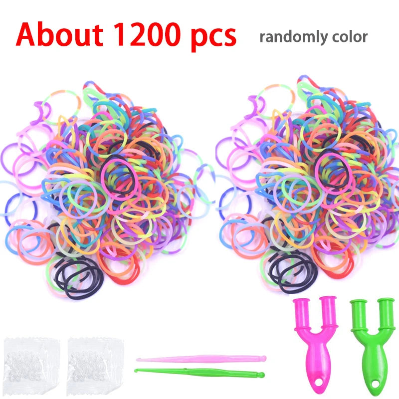 Colorful Loom Bands Kit – 600–1500+ Pcs