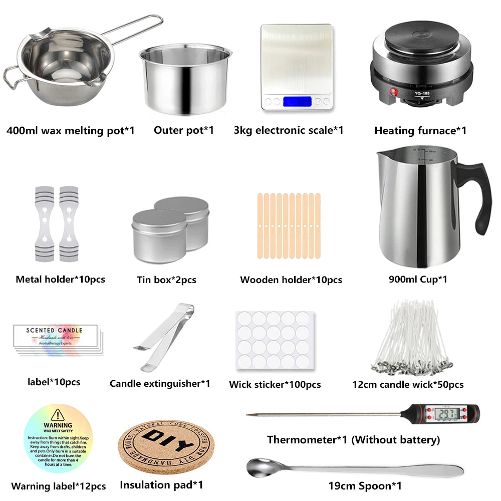 DIY Candle Making Kit with Pouring Pot & Hot Plate