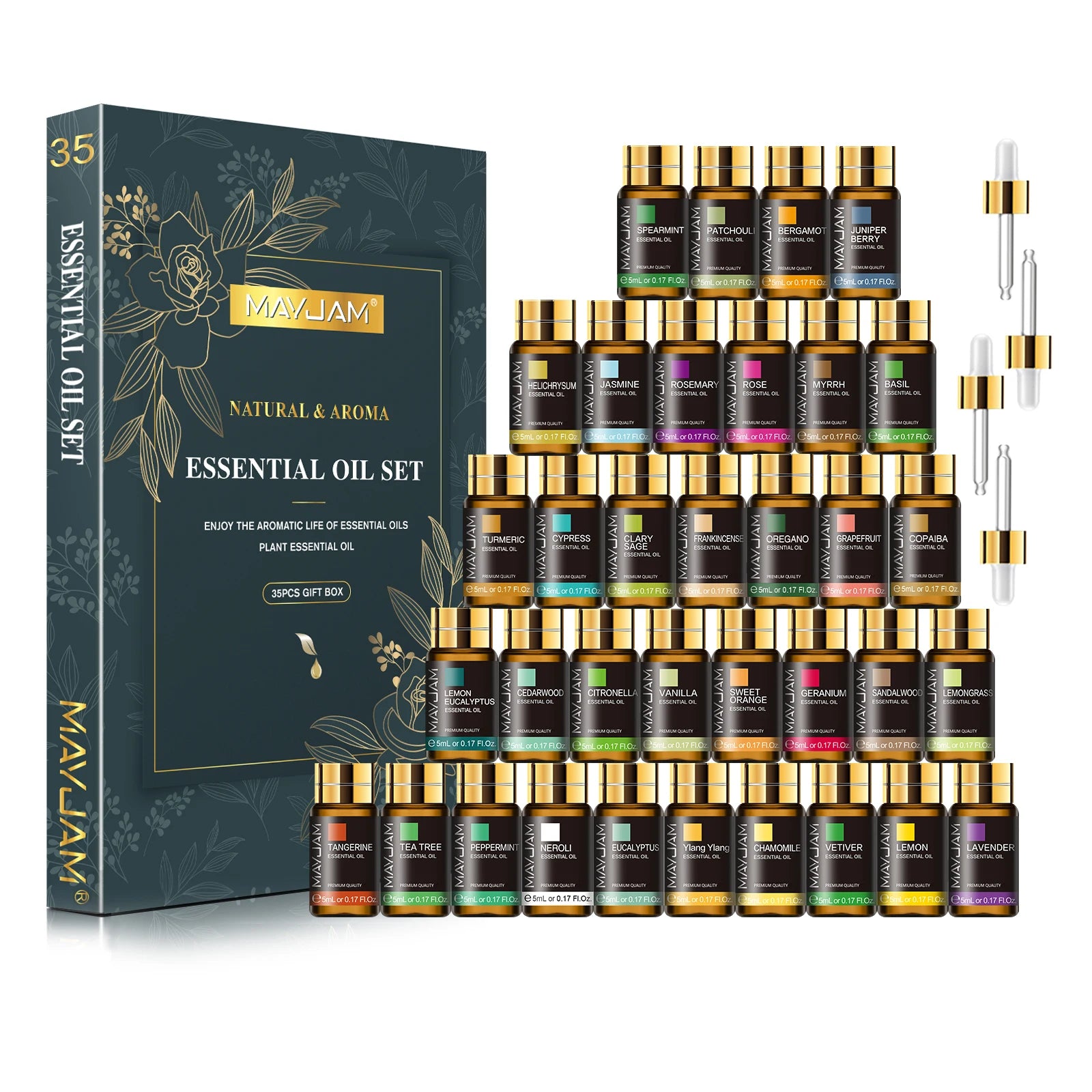MAYJAM Essential Oils Set – 35pcs for Diffusers, Candles &amp; DIY Use