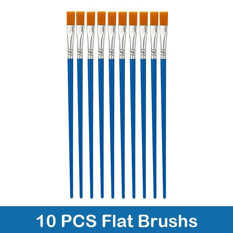 Nylon Hair Paint Brush Set – 10/20/50pcs for Acrylic, Oil &amp; Watercolor