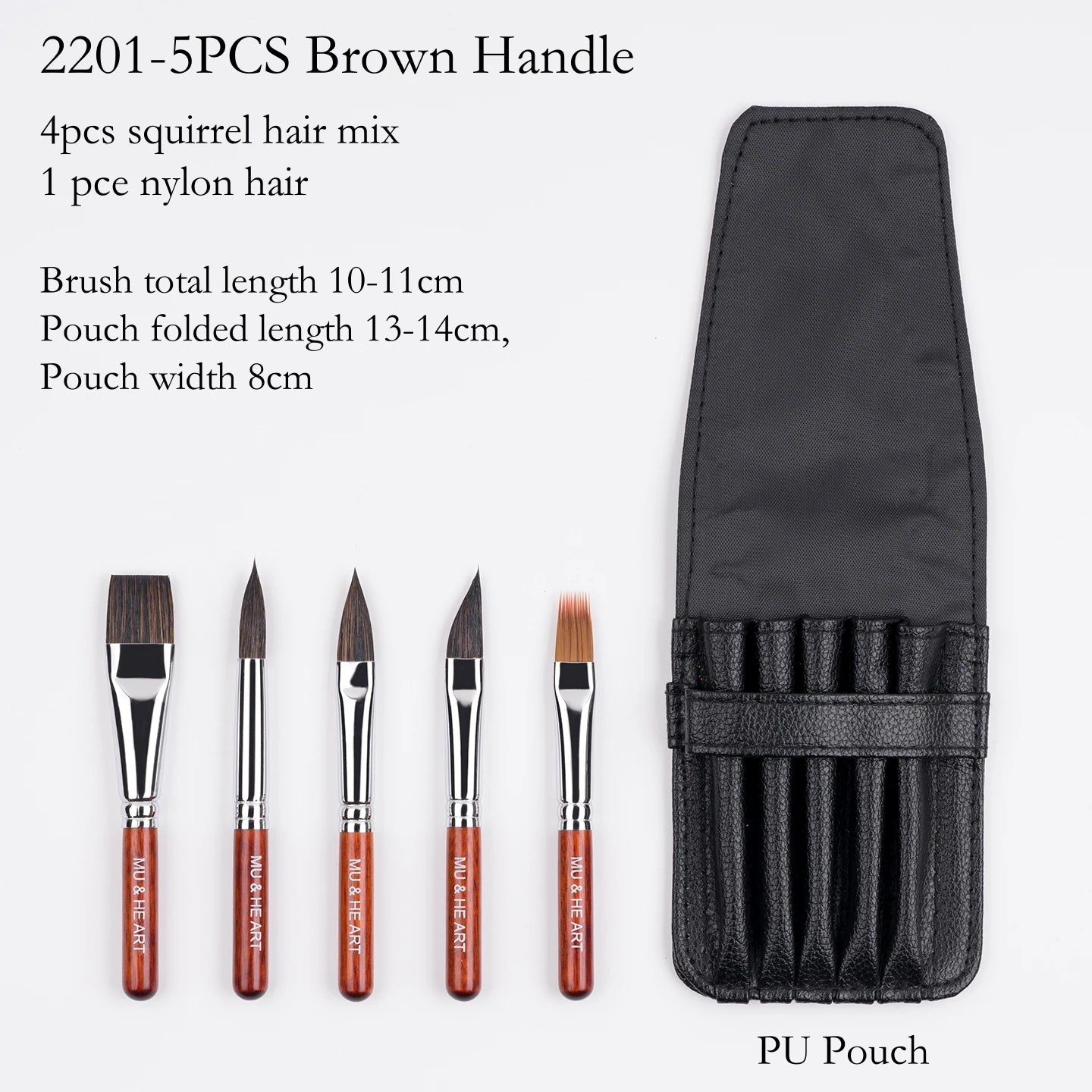 Mini Watercolor Artist Brush Set with PU Pouch