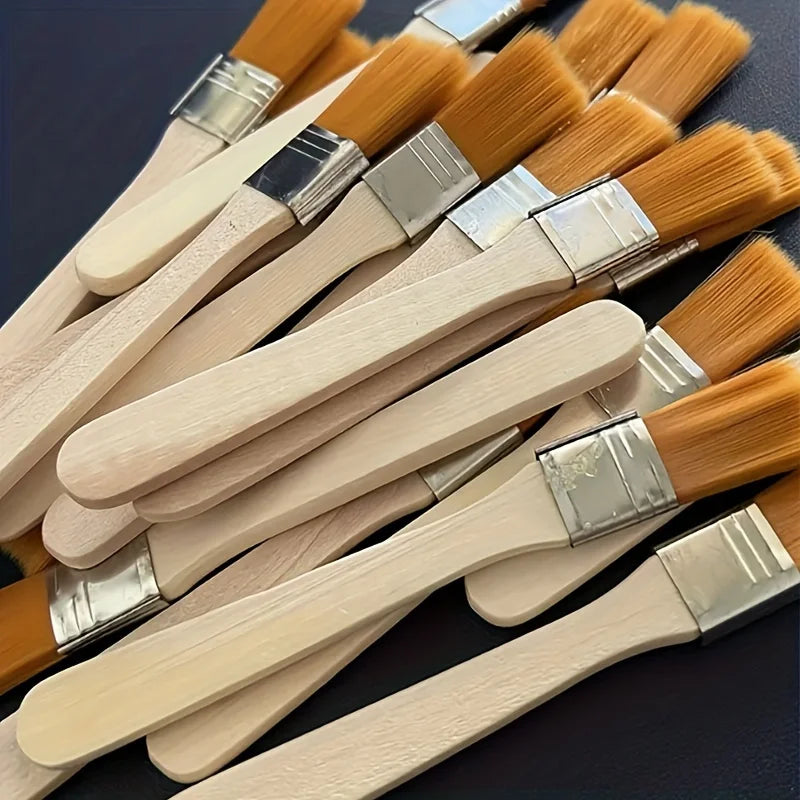 24/48/72pcs Nylon Paint Brush Set – Short Handle Art & Cleaning Brushes