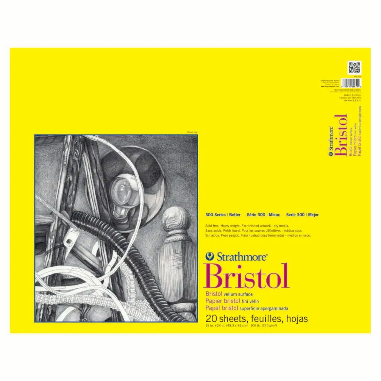 Strathmore 300 Series Bristol Pad – 19" x 24", 20 Sheets