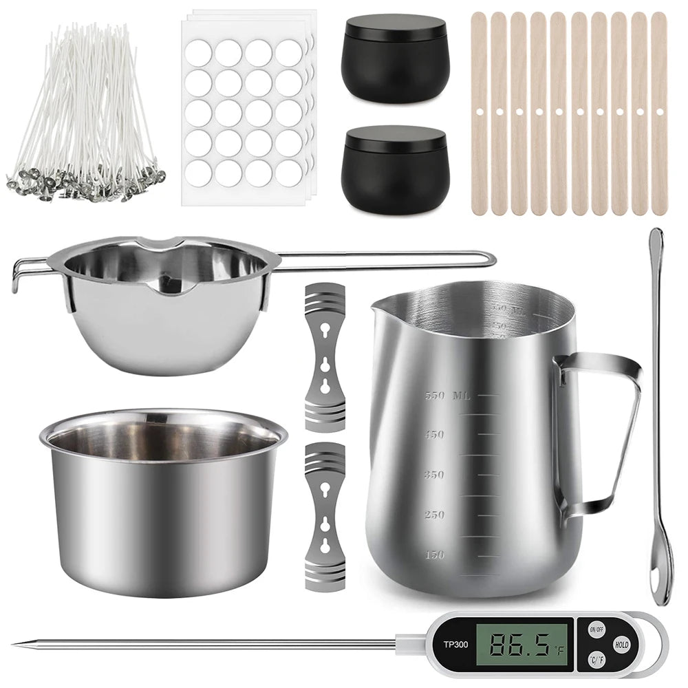 DIY Candle Making Kit – Complete Set with Tools &amp; Wax Melting Pot