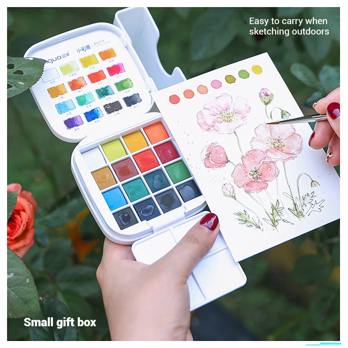 Languo 16-Color Mini Solid Watercolor Set
