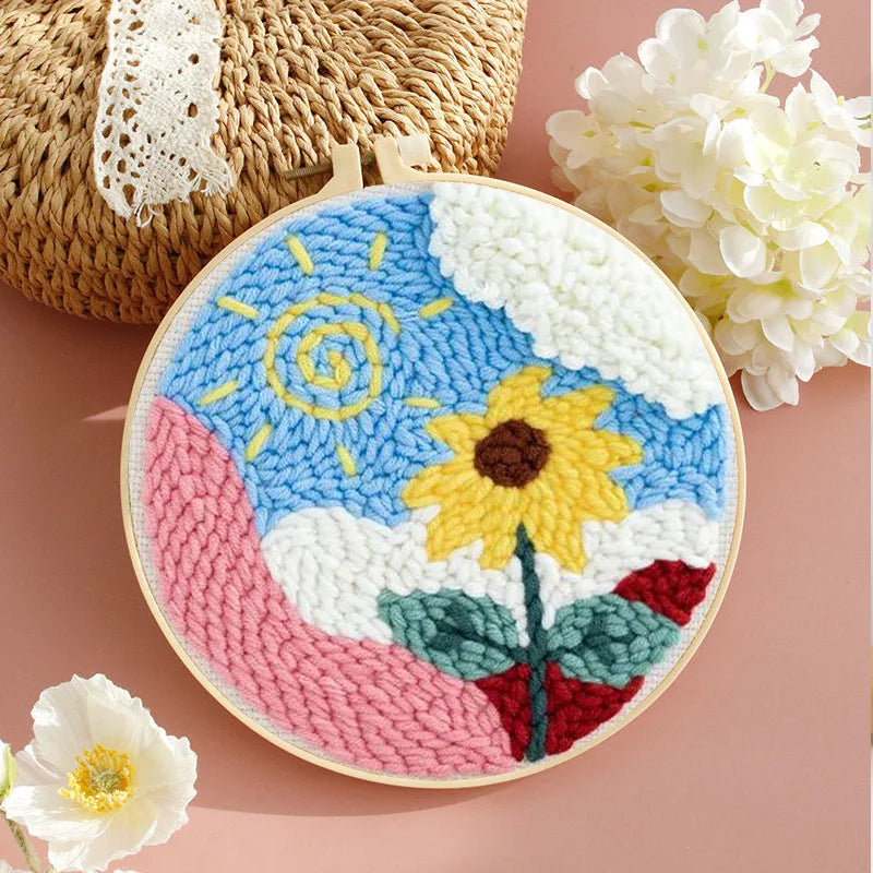 Craft Punch Needle Starter Kit – Sunflower Pattern Rug Set