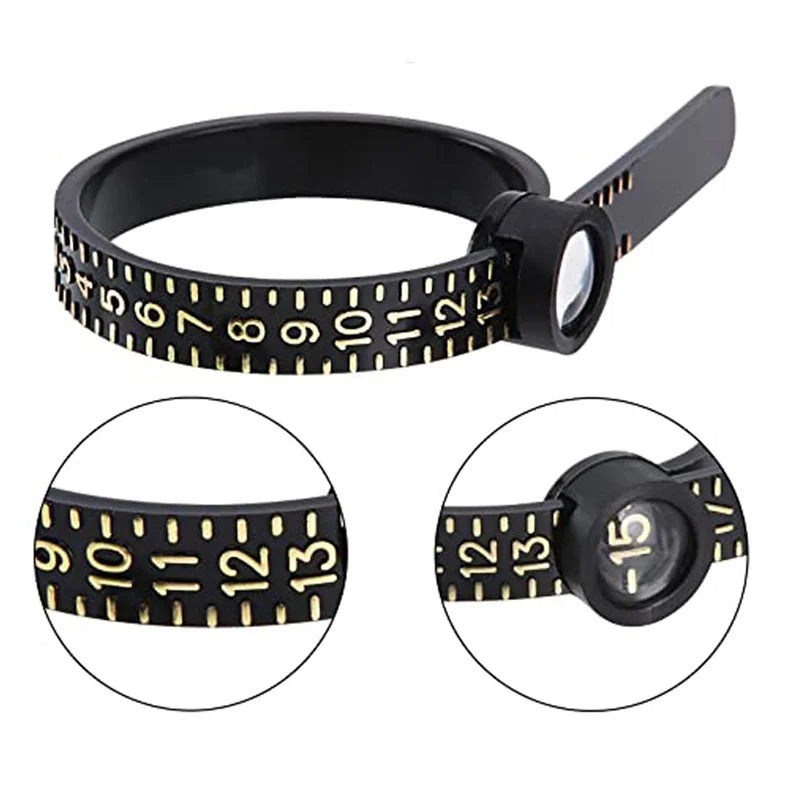 Ring Sizer &amp; Measuring Tool Set – Pro Ring Size Gauge with Tape &amp; Magnifier