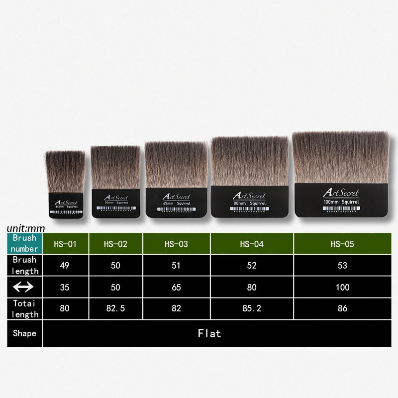 Artsecret Squirrel Hair Flat Gilding Brush
