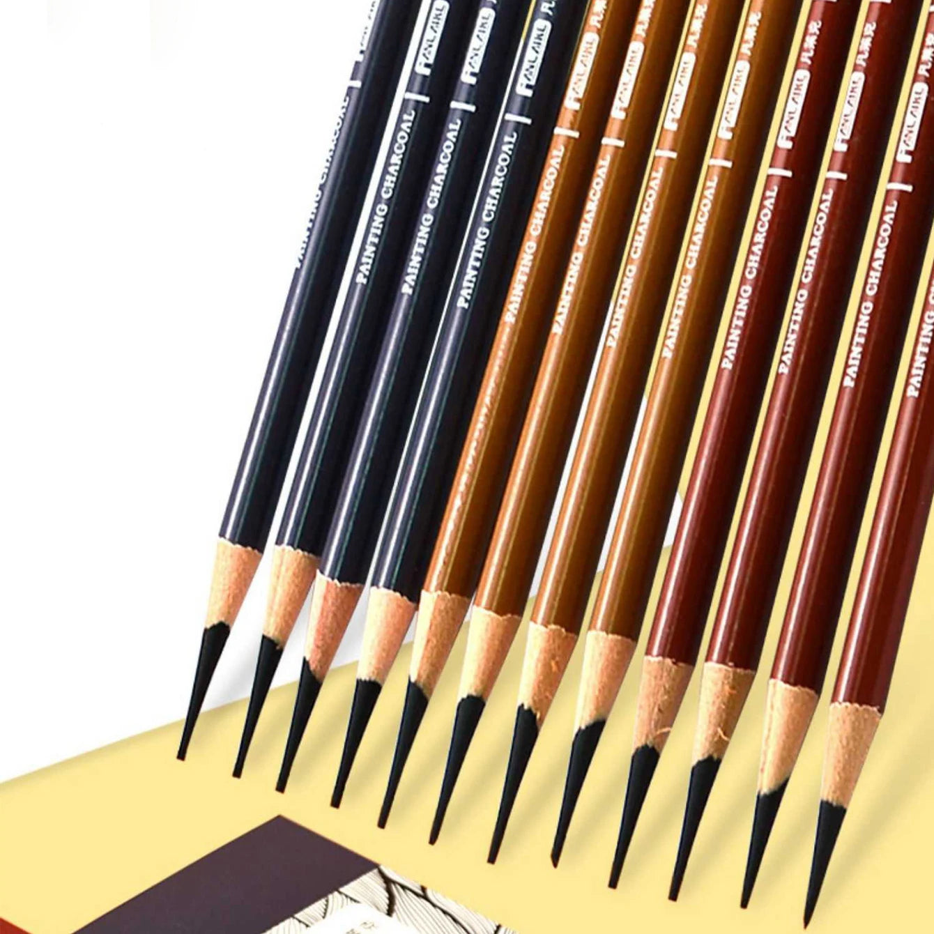 10-Piece Professional Charcoal Pencil Set