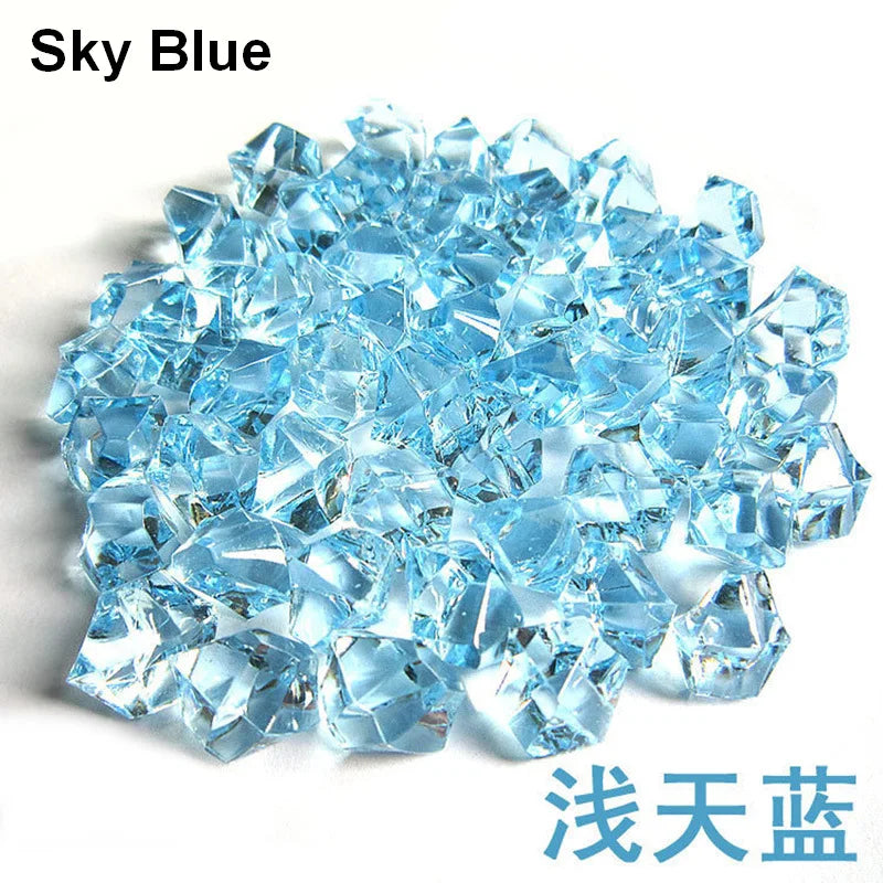 200pcs 6x9mm Acrylic Stone Fake Ice Rocks Crystal Gem Stones Vase Filler DIY Decor for Fish Tank Home Decoration Crushed Diamond