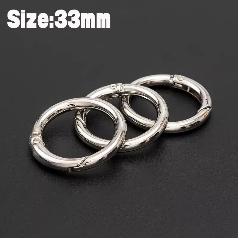 Stainless Steel O Ring Spring Clasps Open Round Carabiner Snap Hook Keychain Bag Clips DIY Jewelry Bags Accessories