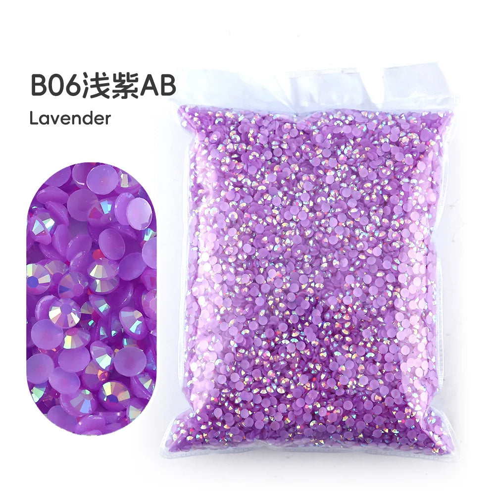 2MM 3MM 4MM 5MM 6MM Jelly AB Resin Cold fixation  Rhinestones Flat Back Suitable for making diamond water bottles