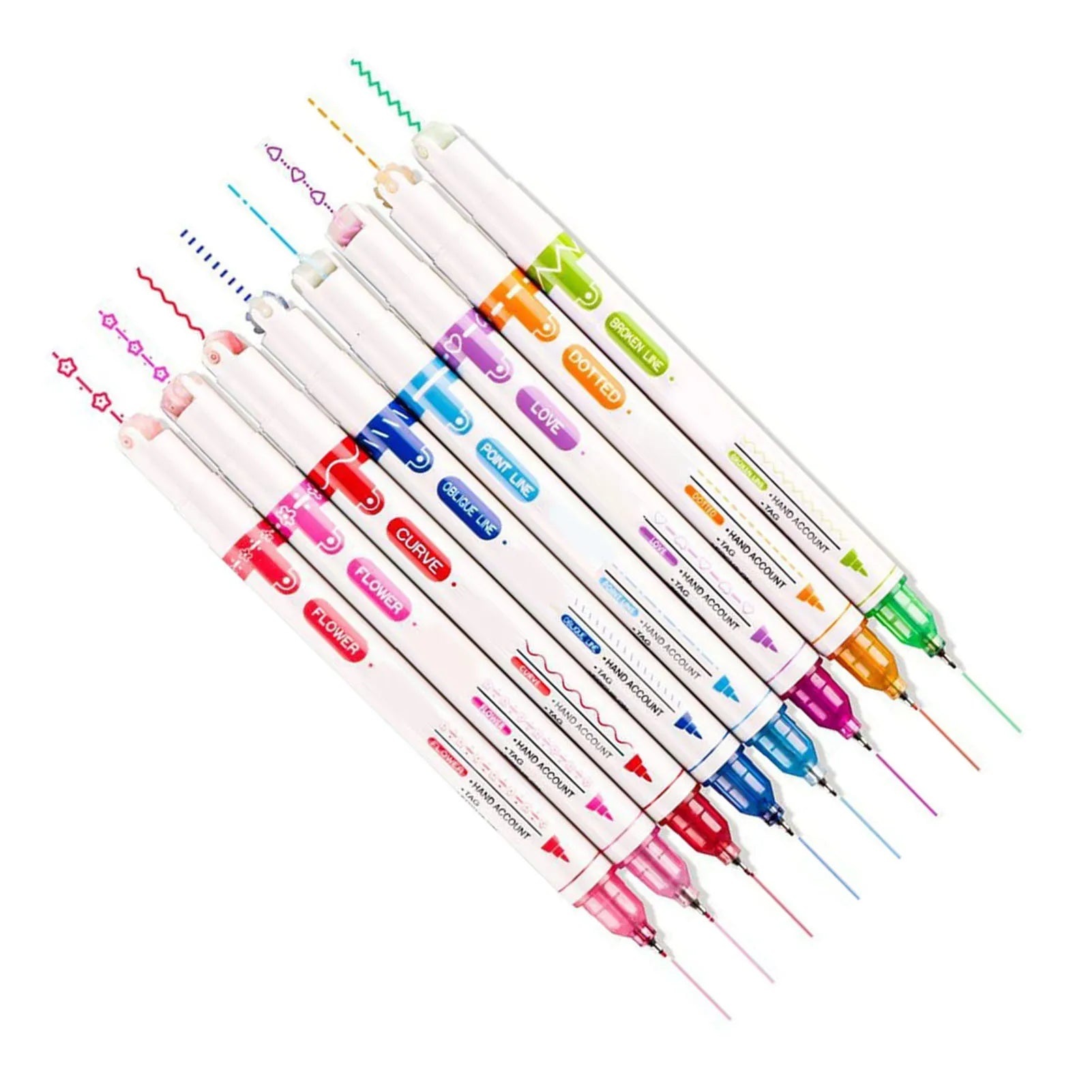 8-Color Double-Ended Marking Pens – Quick-Dry Highlighters (2 Sets)