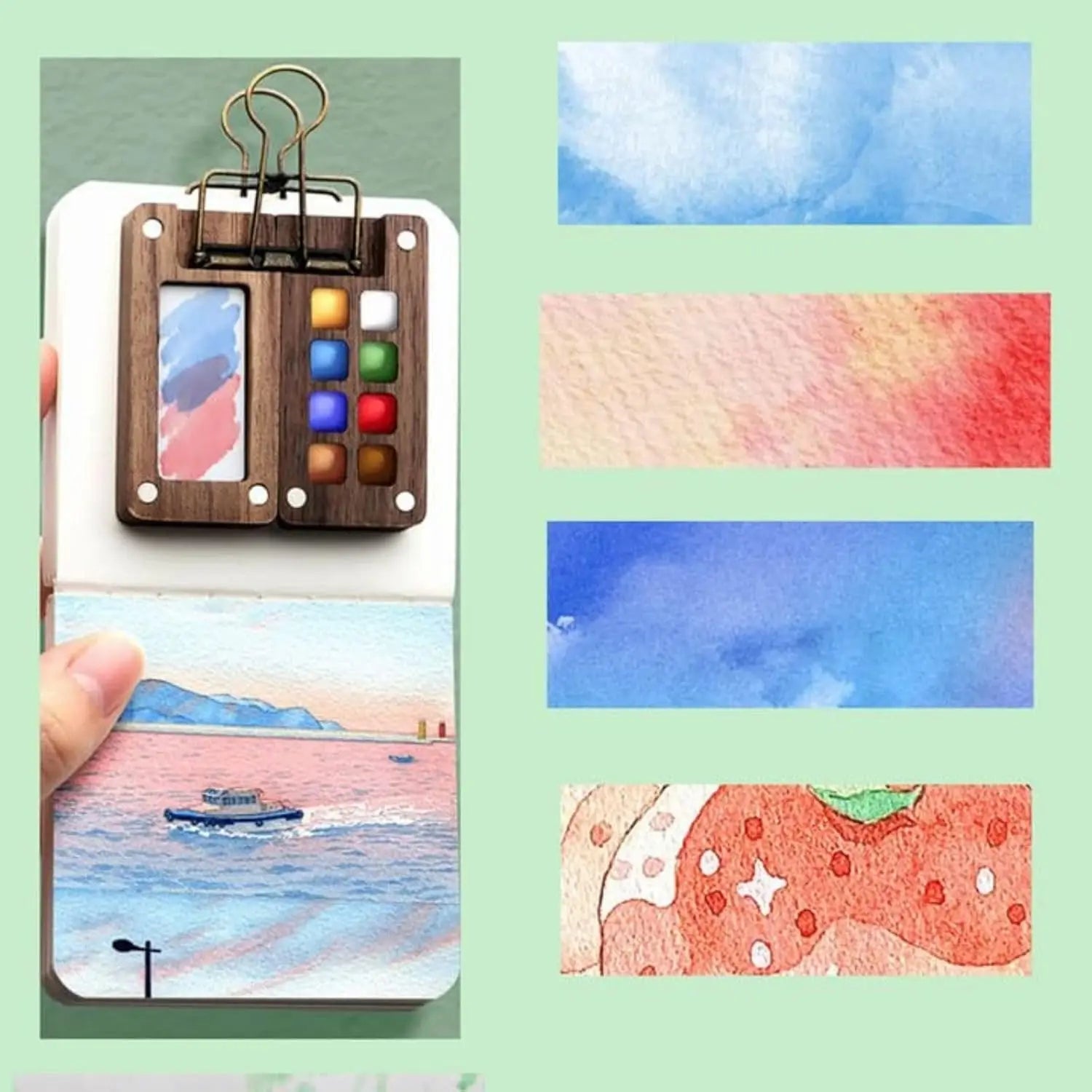 Pocketartist Mini Watercolor Travel Set – Portable Paint Palette