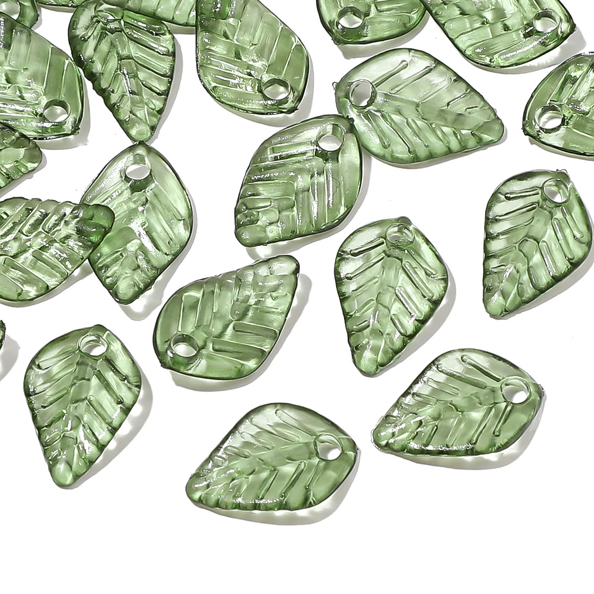 10/50pcs Acrylic Mini Leaf Beads