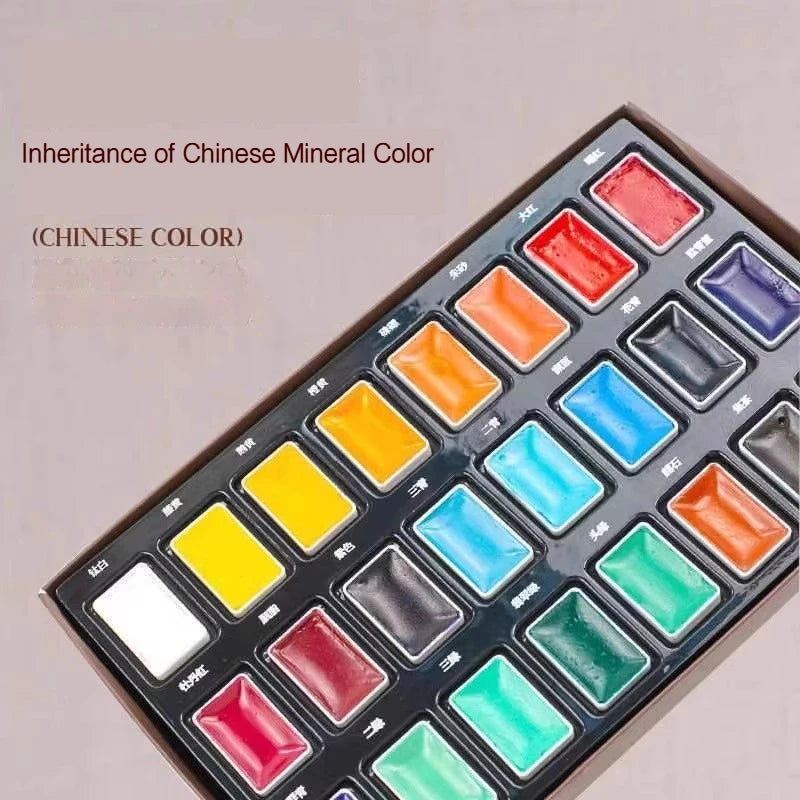 Chinese Painting Solid Pigment Set (12/24 Colors)