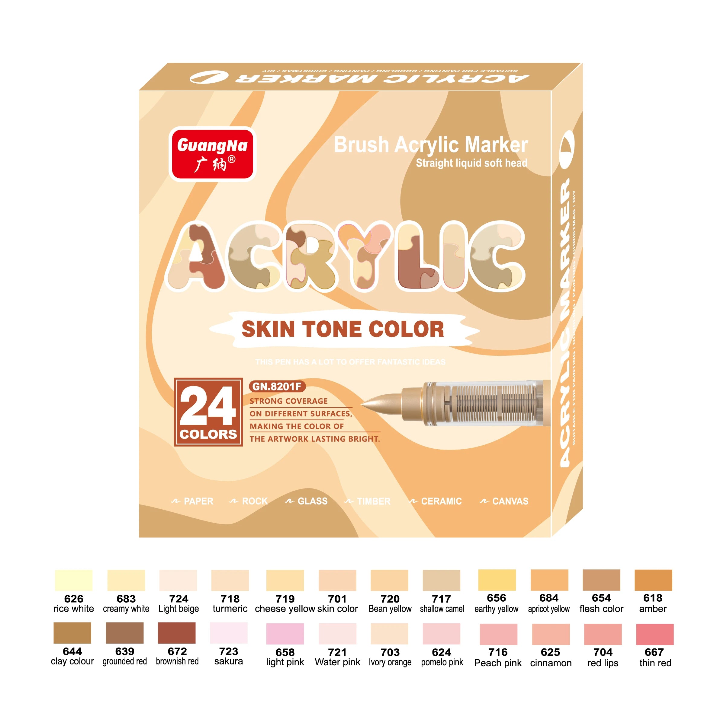GuangNa Acrylic Paint Markers 12-72 Colors Set